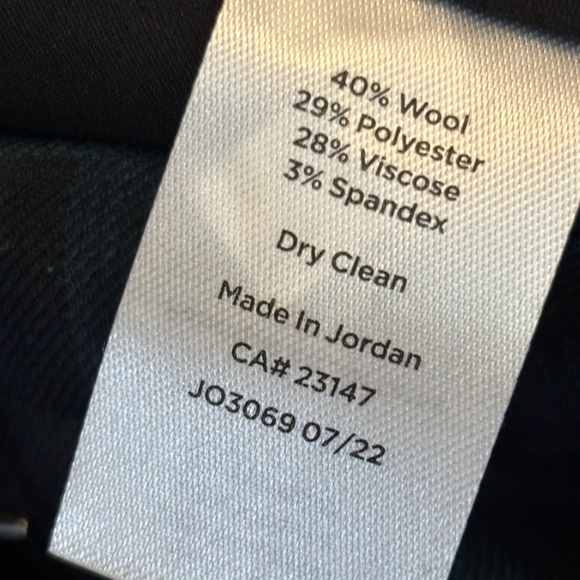 Talbots Black Watch Tie Waist Wool Blend Tartan Ankle Pants - Picture 8 of 8